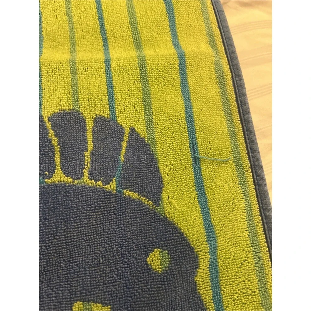 Palm Cove Beach Towel 100% Cotton Fish Motif Yellow Blue Made In Egypt